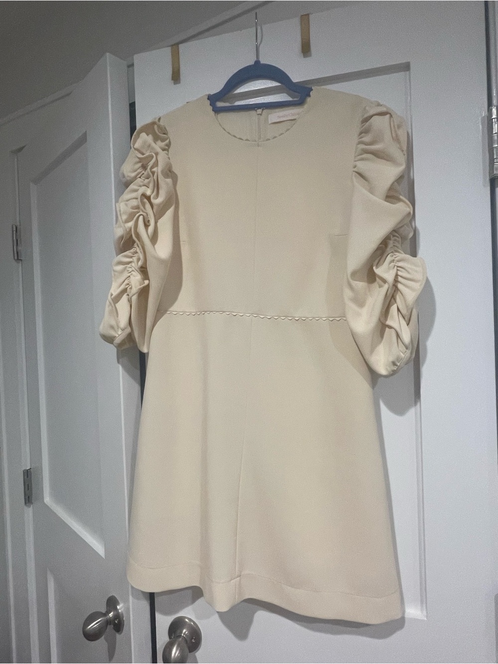 See By Chloé Cream Puff-Sleeve Mini Dress